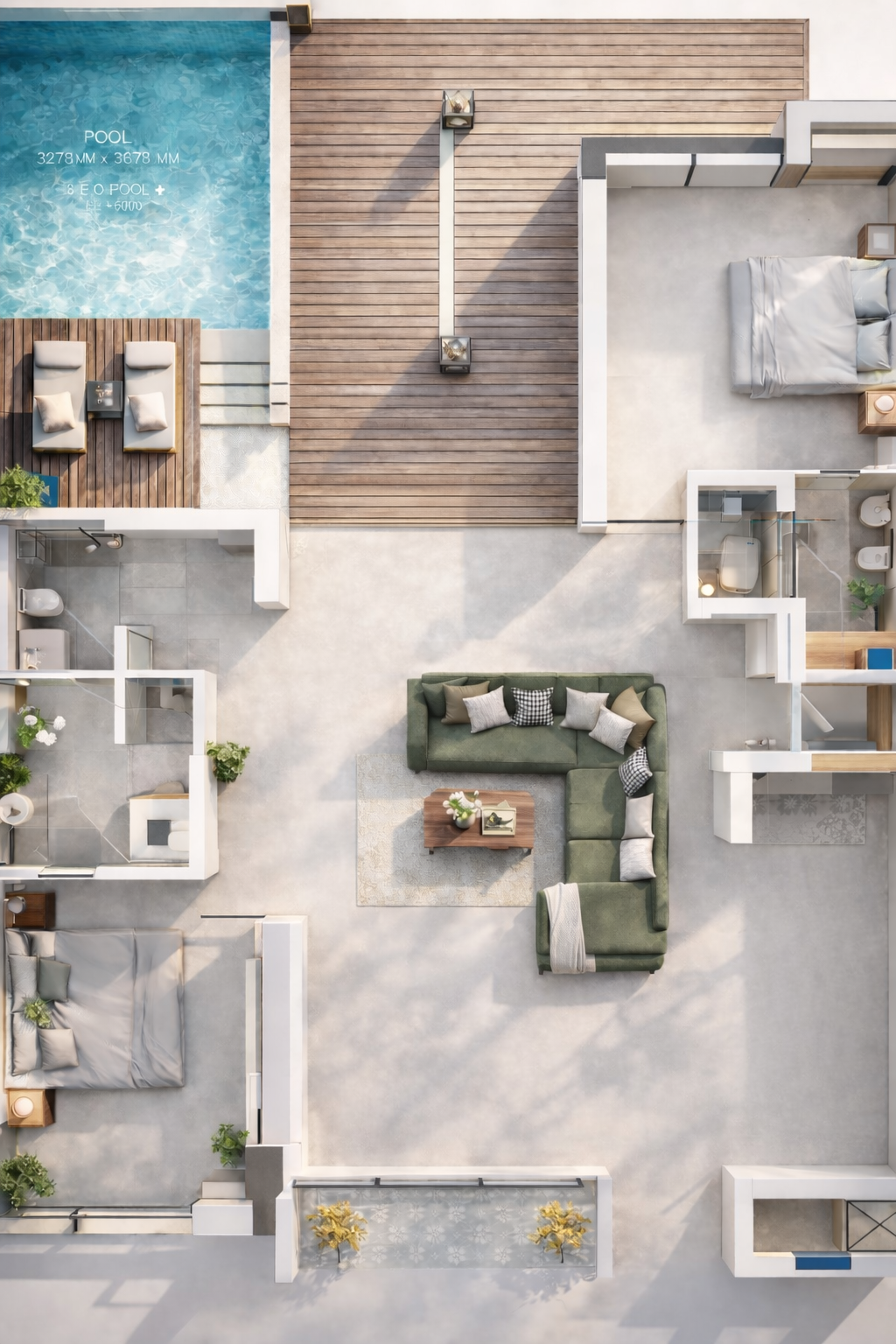 Top view furniture plan
